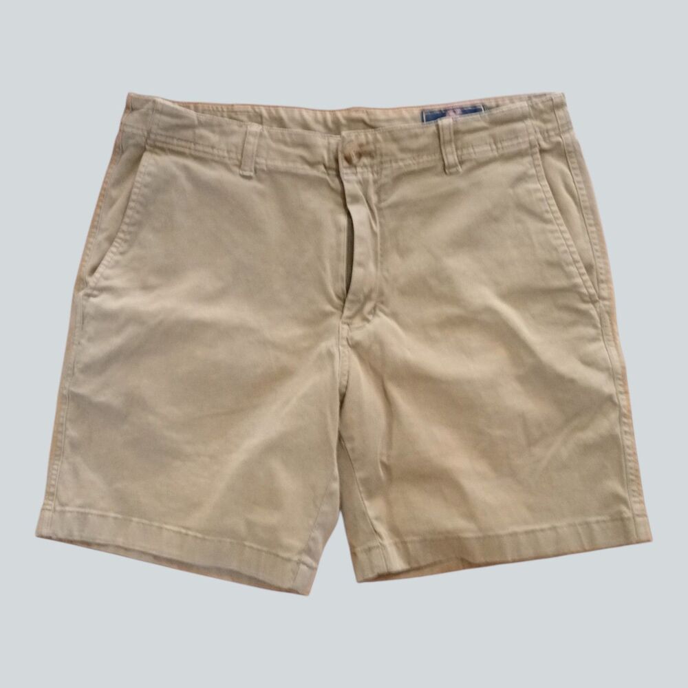 Vineyard Vines Island Short Mens 32 Khaki Tan Cotton Twill Chino Shorts 7 Inseam
